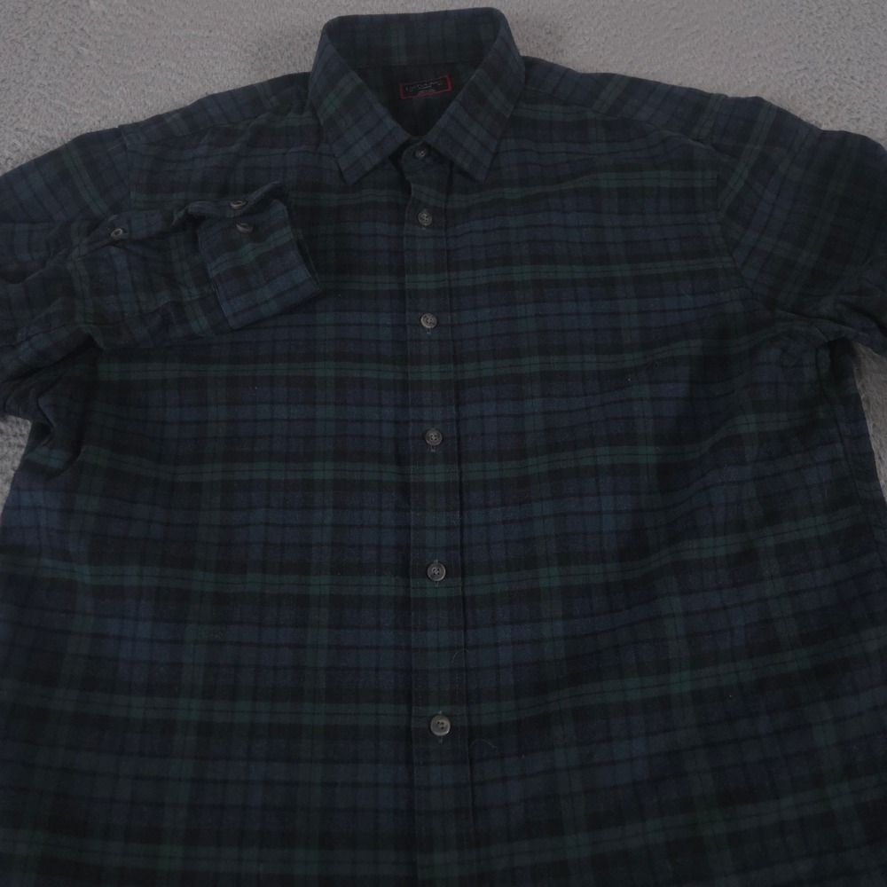 UNTUCKit Shirt Mens Large Green Vallone Flannel Plaid Button Down Long Sleeve